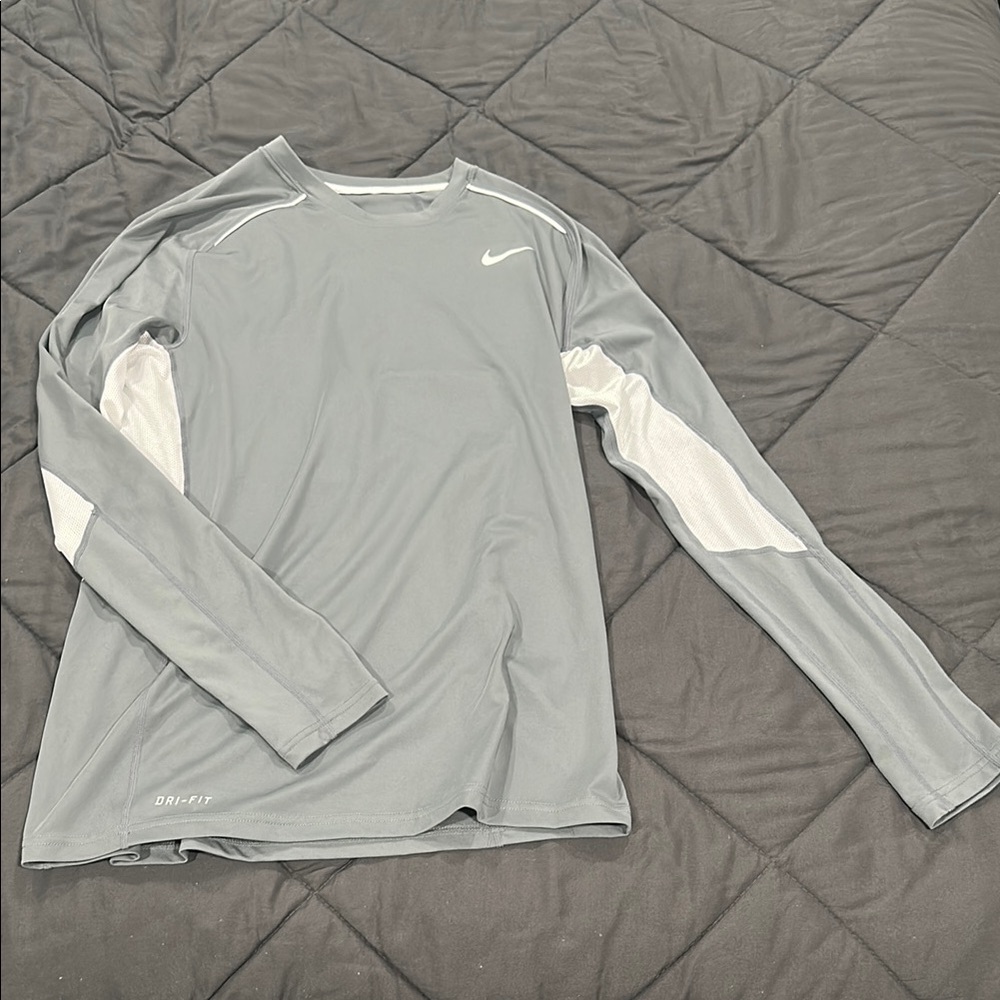 Nike Silver Long Sleeve Dri-FIT Top